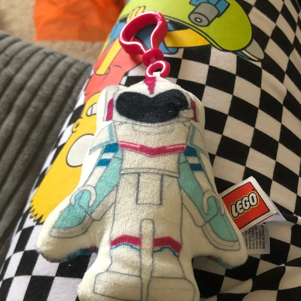 LEGO Kids Plush Astronaut Key Clip - White and Teal